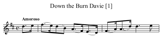 Down the Burn Davie [1] - staff notation