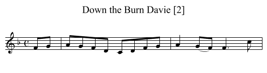 Down the Burn Davie [2] - staff notation