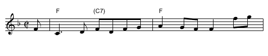 Down the Burn Davie   (F) - staff notation