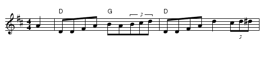 Down the Glen - staff notation