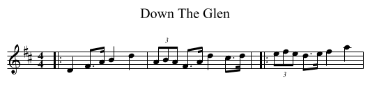Down The Glen - staff notation