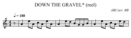 DOWN THE GRAVEL* (reel) - staff notation