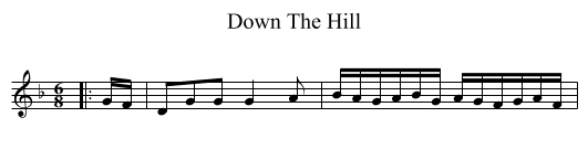 Down The Hill - staff notation