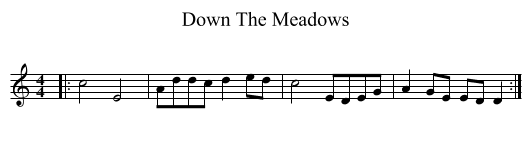 Down The Meadows - staff notation
