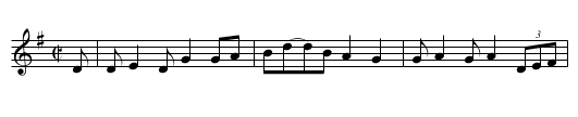 Down the Pike - staff notation