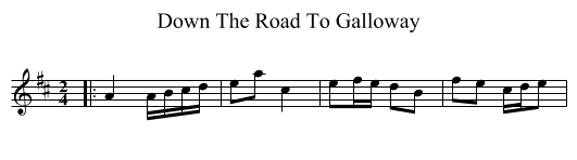 Down The Road To Galloway - staff notation