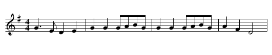 Down the Road - staff notation