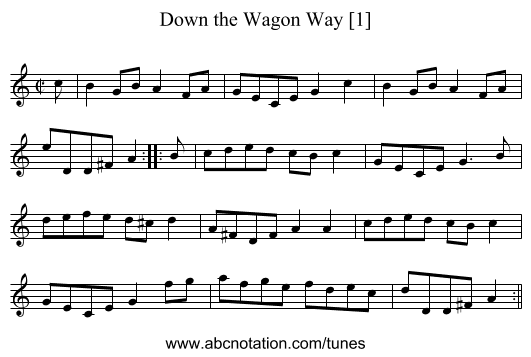 Down the Wagon Way [1] - staff notation