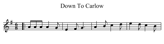 Down To Carlow - staff notation