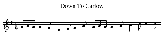 Down To Carlow - staff notation