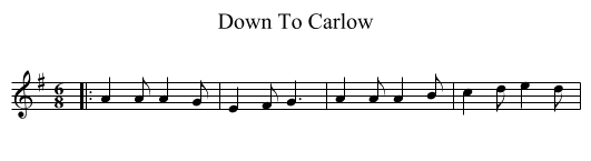 Down To Carlow - staff notation