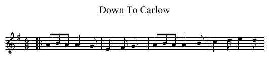 Down To Carlow - staff notation