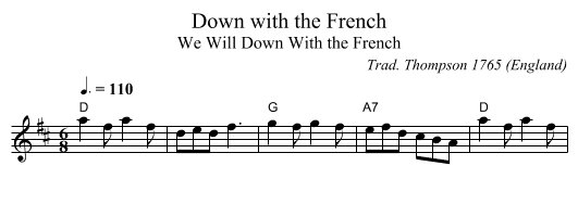 Down with the French - staff notation