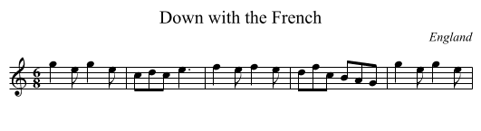 Down with the French - staff notation