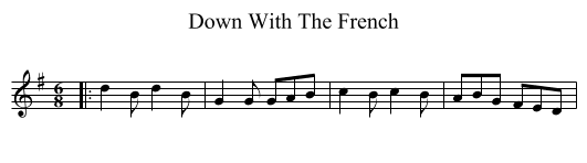 Down With The French - staff notation