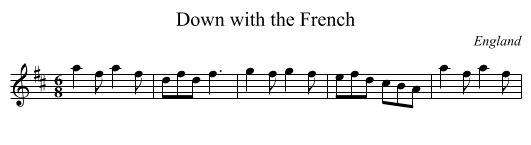 Down with the French - staff notation