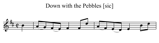 Down with the Pebbles [sic] - staff notation