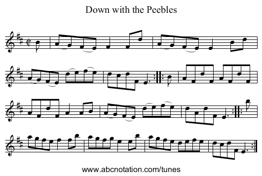 Down with the Peebles - staff notation