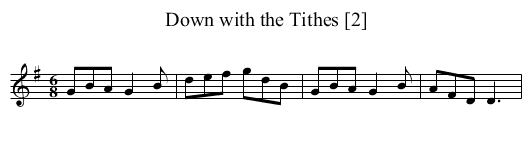 Down with the Tithes [2] - staff notation