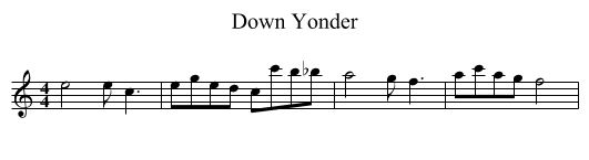 Down Yonder - staff notation