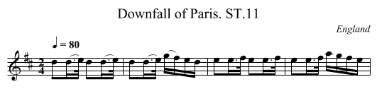 Downfall of Paris. ST.11 - staff notation