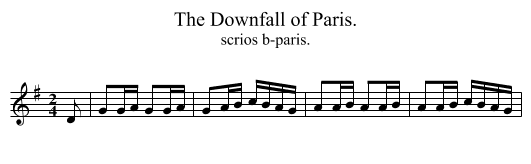 Downfall of Paris., The - staff notation