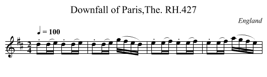 Downfall of Paris,The. RH.427 - staff notation