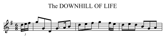 DOWNHILL OF LIFE, The - staff notation