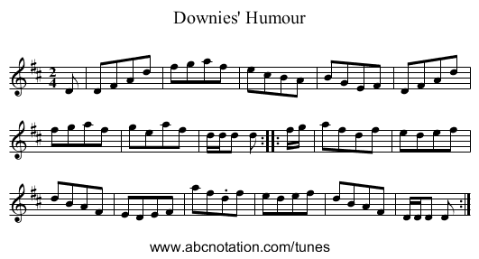 Downies' Humour - staff notation