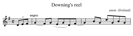 Downing's reel - staff notation
