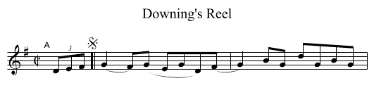 Downing's Reel - staff notation