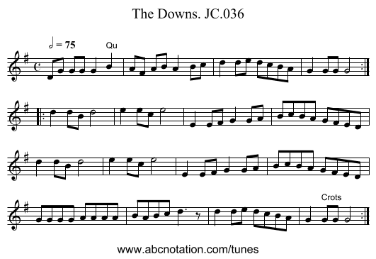 Downs. JC.036, The - staff notation