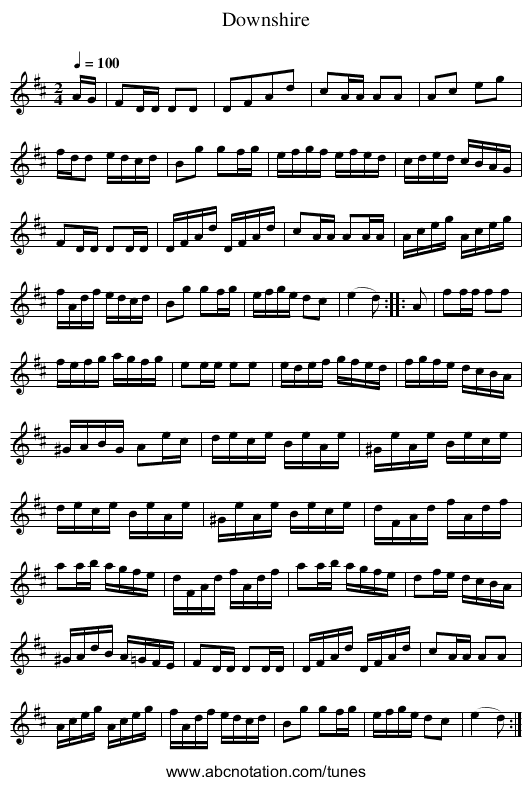 Downshire - staff notation