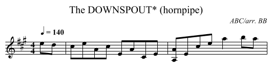 DOWNSPOUT* (hornpipe), The - staff notation