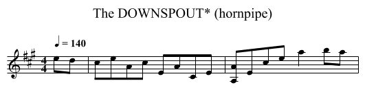 DOWNSPOUT* (hornpipe), The - staff notation