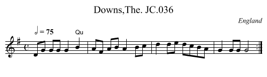 Downs,The. JC.036 - staff notation