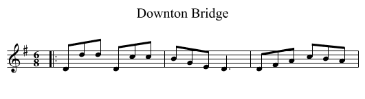 Downton Bridge - staff notation