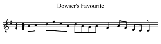 Dowser's Favourite - staff notation
