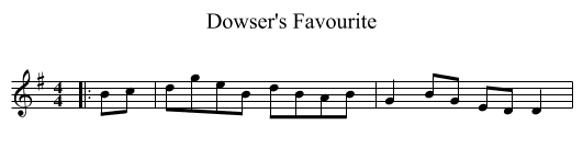 Dowser's Favourite - staff notation