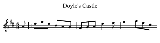 Doyle's Castle - staff notation
