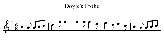 Doyle's Frolic - staff notation