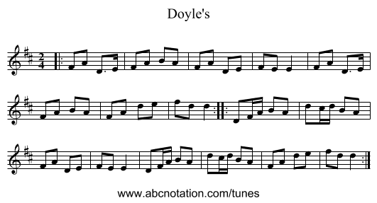 Doyle's - staff notation