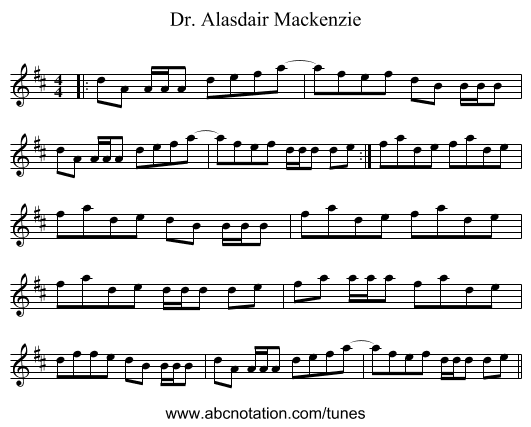 Dr. Alasdair Mackenzie - staff notation
