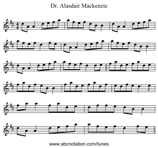 Dr. Alasdair Mackenzie - staff notation