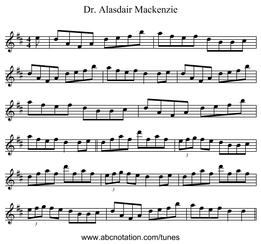 Dr. Alasdair Mackenzie - staff notation
