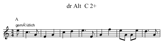 dr Alt  C 2+ - staff notation