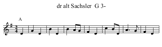 dr alt Sachsler  G 3- - staff notation