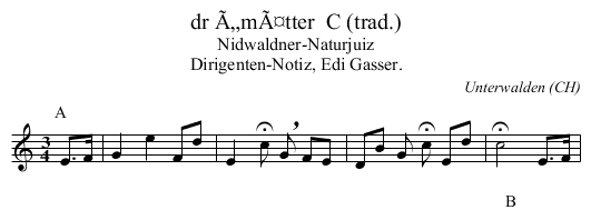 dr Ã„mÃ¤tter  C (trad.) - staff notation