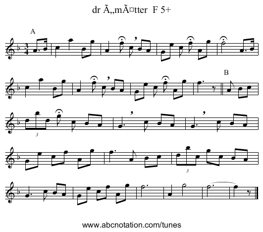 dr Ämätter F 5+ - staff notation