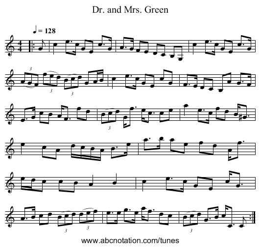 Dr. and Mrs. Green - staff notation